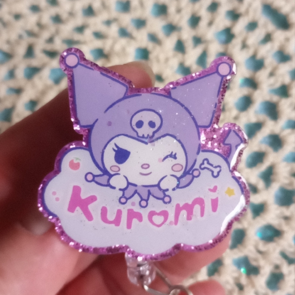 Kuromi Purple Glitter Enamel Pin